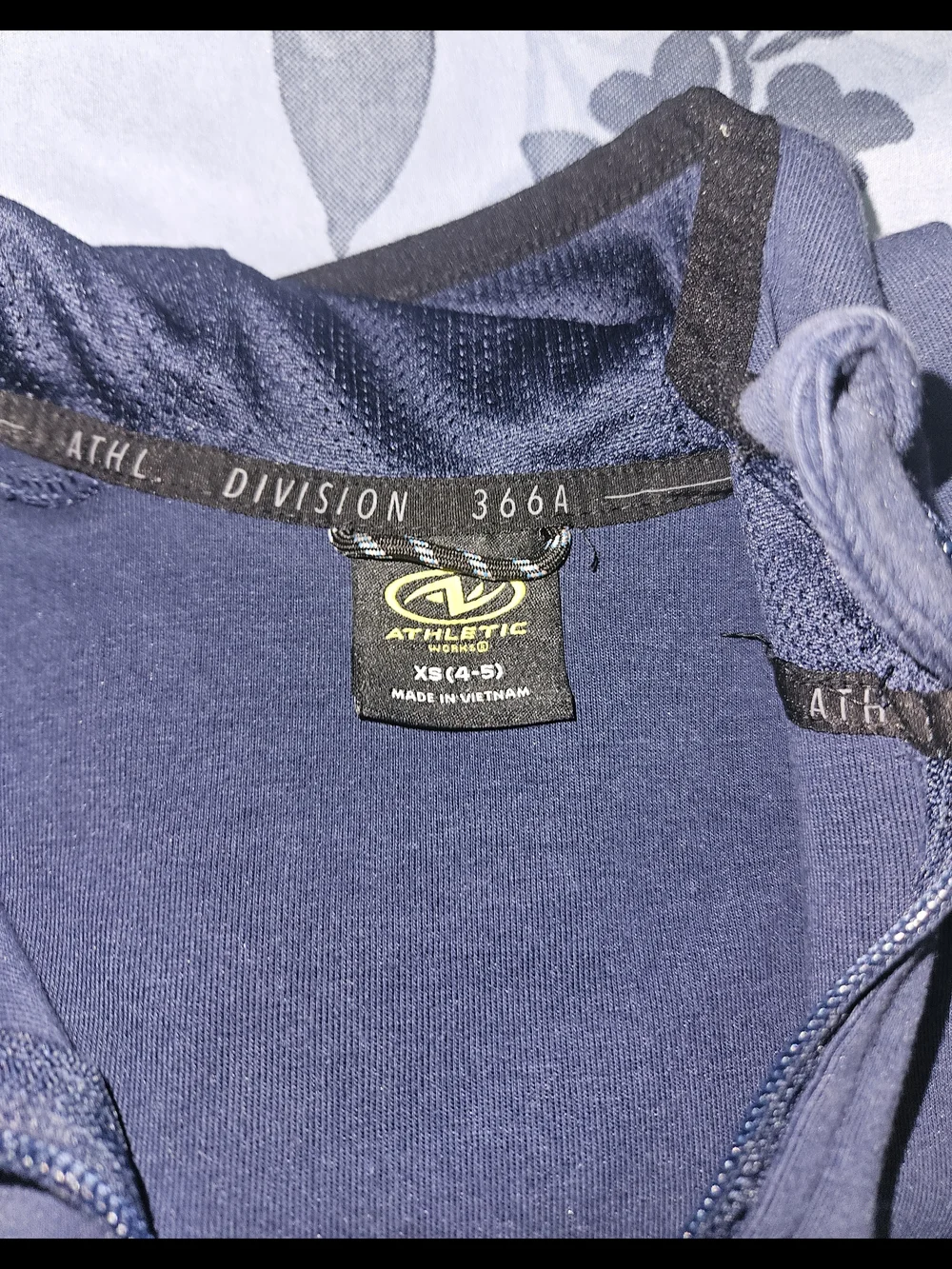 Kids Navy Zip-Up Hoodie Jacket with Pocket Zippers Size XS(4-5)